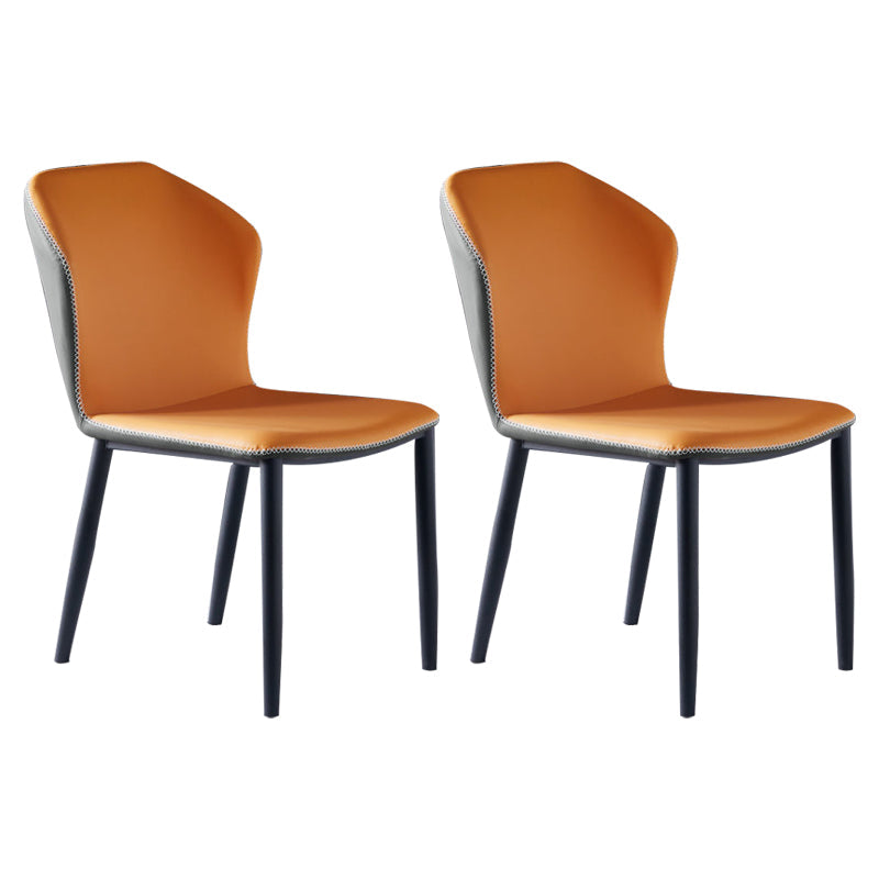 Moderne stijl Wingback Side stoel stoel ARMLess faux lederen eetkamerstoel voor thuisgebruik