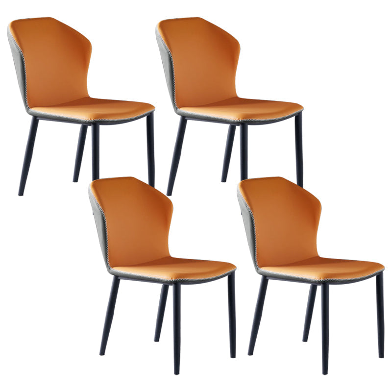 Moderne stijl Wingback Side stoel stoel ARMLess faux lederen eetkamerstoel voor thuisgebruik