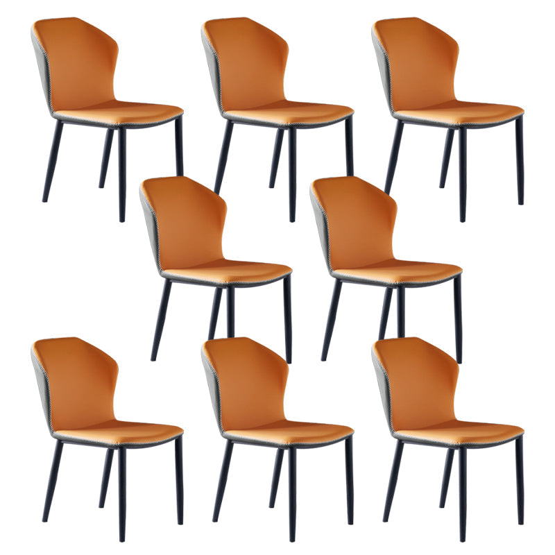 Moderne stijl Wingback Side stoel stoel ARMLess faux lederen eetkamerstoel voor thuisgebruik