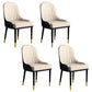 Glam Faux Leather Dining Chairs Metal Arm Dining Room Chairs for Restaurant Use Cream Gray 4 Piece Set Clearhalo 'Dining Chairs' 'Dining Tables & Seating' 'dining_chair' 'furn' 'furn_dining_chair' 'Furniture' 'Kitchen & Dining Furniture' 5241715