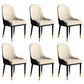 Glam Faux Leather Dining Chairs Metal Arm Dining Room Chairs for Restaurant Use Cream Gray 6 Piece Set Clearhalo 'Dining Chairs' 'Dining Tables & Seating' 'dining_chair' 'furn' 'furn_dining_chair' 'Furniture' 'Kitchen & Dining Furniture' 5241718