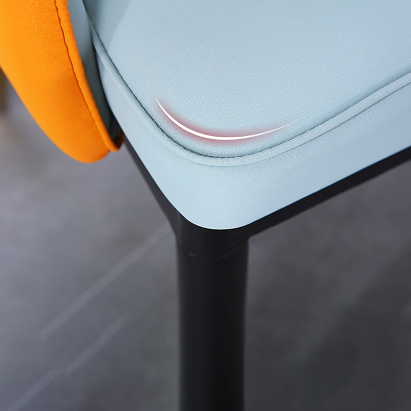 Glam Faux Leather Dining Chairs Metal Arm Dining Room Chairs for Restaurant Use Clearhalo 'Dining Chairs' 'Dining Tables & Seating' 'dining_chair' 'furn' 'furn_dining_chair' 'Furniture' 'Kitchen & Dining Furniture' 5241724