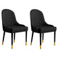 Glam Faux Leather Dining Chairs Metal Arm Dining Room Chairs for Restaurant Use Black 2 Piece Set Clearhalo 'Dining Chairs' 'Dining Tables & Seating' 'dining_chair' 'furn' 'furn_dining_chair' 'Furniture' 'Kitchen & Dining Furniture' 5241736