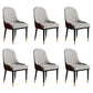 Glam Faux Leather Dining Chairs Metal Arm Dining Room Chairs for Restaurant Use Grey 6 Piece Set Clearhalo 'Dining Chairs' 'Dining Tables & Seating' 'dining_chair' 'furn' 'furn_dining_chair' 'Furniture' 'Kitchen & Dining Furniture' 5241742