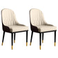 Glam Faux Leather Dining Chairs Metal Arm Dining Room Chairs for Restaurant Use Beige-Coffee 2 Piece Set Clearhalo 'Dining Chairs' 'Dining Tables & Seating' 'dining_chair' 'furn' 'furn_dining_chair' 'Furniture' 'Kitchen & Dining Furniture' 5241748