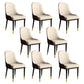 Glam Faux Leather Dining Chairs Metal Arm Dining Room Chairs for Restaurant Use Beige-Coffee 8 Piece Set Clearhalo 'Dining Chairs' 'Dining Tables & Seating' 'dining_chair' 'furn' 'furn_dining_chair' 'Furniture' 'Kitchen & Dining Furniture' 5241751