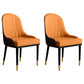 Glam Faux Leather Dining Chairs Metal Arm Dining Room Chairs for Restaurant Use Orange 2 Piece Set Clearhalo 'Dining Chairs' 'Dining Tables & Seating' 'dining_chair' 'furn' 'furn_dining_chair' 'Furniture' 'Kitchen & Dining Furniture' 5241752