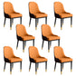Glam Faux Leather Dining Chairs Metal Arm Dining Room Chairs for Restaurant Use Orange 8 Piece Set Clearhalo 'Dining Chairs' 'Dining Tables & Seating' 'dining_chair' 'furn' 'furn_dining_chair' 'Furniture' 'Kitchen & Dining Furniture' 5241755