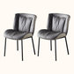 Home Solid Back Contemporary Side Chair Matte Finish Leather Dining Chair
