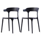 Scandinavian Home Stacking Arm Chair Matte Finish Plastic Dining Chair Black 2 Piece Set Clearhalo 'Dining Chairs' 'Dining Tables & Seating' 'dining_chair' 'furn' 'furn_dining_chair' 'Furniture' 'Kitchen & Dining Furniture' 5241966