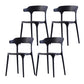 Scandinavian Home Stacking Arm Chair Matte Finish Plastic Dining Chair Black 4 Piece Set Clearhalo 'Dining Chairs' 'Dining Tables & Seating' 'dining_chair' 'furn' 'furn_dining_chair' 'Furniture' 'Kitchen & Dining Furniture' 5241967
