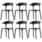 Scandinavian Home Stacking Arm Chair Matte Finish Plastic Dining Chair Black 6 Piece Set Clearhalo 'Dining Chairs' 'Dining Tables & Seating' 'dining_chair' 'furn' 'furn_dining_chair' 'Furniture' 'Kitchen & Dining Furniture' 5241969