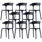 Scandinavian Home Stacking Arm Chair Matte Finish Plastic Dining Chair Black 8 Piece Set Clearhalo 'Dining Chairs' 'Dining Tables & Seating' 'dining_chair' 'furn' 'furn_dining_chair' 'Furniture' 'Kitchen & Dining Furniture' 5241972