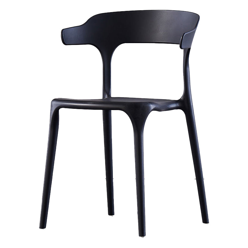 Scandinavian Home Stacking Arm Chair Matte Finish Plastic Dining Chair Clearhalo 'Dining Chairs' 'Dining Tables & Seating' 'dining_chair' 'furn' 'furn_dining_chair' 'Furniture' 'Kitchen & Dining Furniture' 5241974