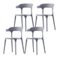 Scandinavian Home Stacking Arm Chair Matte Finish Plastic Dining Chair Grey 4 Piece Set Clearhalo 'Dining Chairs' 'Dining Tables & Seating' 'dining_chair' 'furn' 'furn_dining_chair' 'Furniture' 'Kitchen & Dining Furniture' 5241976