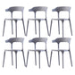 Scandinavian Home Stacking Arm Chair Matte Finish Plastic Dining Chair Grey 6 Piece Set Clearhalo 'Dining Chairs' 'Dining Tables & Seating' 'dining_chair' 'furn' 'furn_dining_chair' 'Furniture' 'Kitchen & Dining Furniture' 5241977