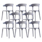 Scandinavian Home Stacking Arm Chair Matte Finish Plastic Dining Chair Grey 8 Piece Set Clearhalo 'Dining Chairs' 'Dining Tables & Seating' 'dining_chair' 'furn' 'furn_dining_chair' 'Furniture' 'Kitchen & Dining Furniture' 5241979