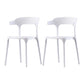 Scandinavian Home Stacking Arm Chair Matte Finish Plastic Dining Chair White 2 Piece Set Clearhalo 'Dining Chairs' 'Dining Tables & Seating' 'dining_chair' 'furn' 'furn_dining_chair' 'Furniture' 'Kitchen & Dining Furniture' 5241982
