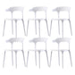 Scandinavian Home Stacking Arm Chair Matte Finish Plastic Dining Chair White 6 Piece Set Clearhalo 'Dining Chairs' 'Dining Tables & Seating' 'dining_chair' 'furn' 'furn_dining_chair' 'Furniture' 'Kitchen & Dining Furniture' 5241985