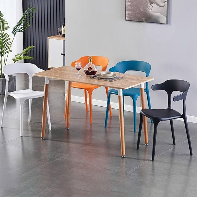 Scandinavian Home Stacking Arm Chair Matte Finish Plastic Dining Chair Clearhalo 'Dining Chairs' 'Dining Tables & Seating' 'dining_chair' 'furn' 'furn_dining_chair' 'Furniture' 'Kitchen & Dining Furniture' 5241986