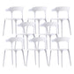 Scandinavian Home Stacking Arm Chair Matte Finish Plastic Dining Chair White 8 Piece Set Clearhalo 'Dining Chairs' 'Dining Tables & Seating' 'dining_chair' 'furn' 'furn_dining_chair' 'Furniture' 'Kitchen & Dining Furniture' 5241987