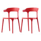 Scandinavian Home Stacking Arm Chair Matte Finish Plastic Dining Chair Red 2 Piece Set Clearhalo 'Dining Chairs' 'Dining Tables & Seating' 'dining_chair' 'furn' 'furn_dining_chair' 'Furniture' 'Kitchen & Dining Furniture' 5241989