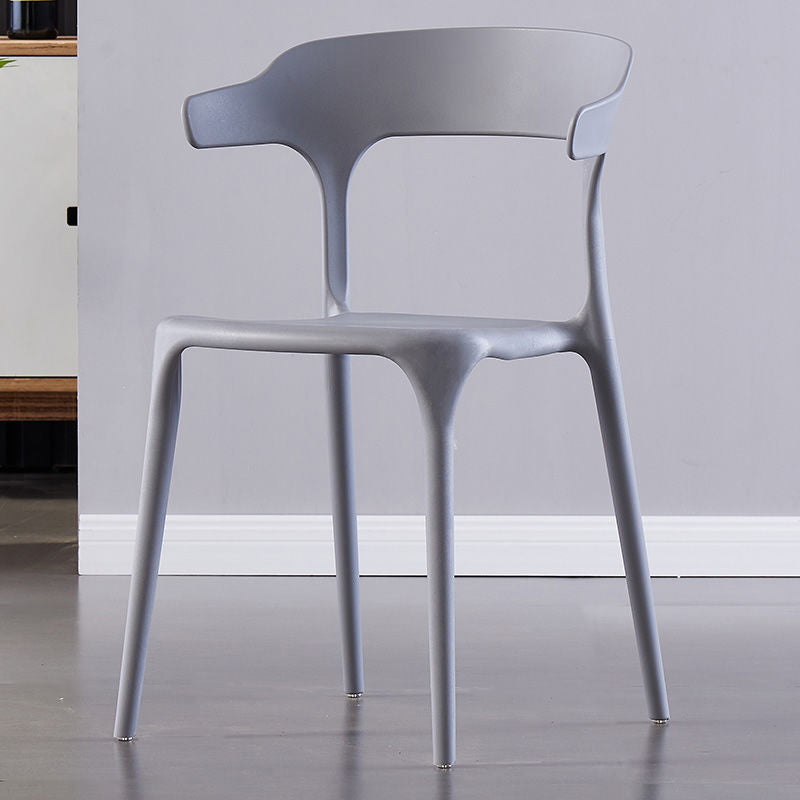 Scandinavian Home Stacking Arm Chair Matte Finish Plastic Dining Chair Clearhalo 'Dining Chairs' 'Dining Tables & Seating' 'dining_chair' 'furn' 'furn_dining_chair' 'Furniture' 'Kitchen & Dining Furniture' 5241994