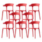 Scandinavian Home Stacking Arm Chair Matte Finish Plastic Dining Chair Red 8 Piece Set Clearhalo 'Dining Chairs' 'Dining Tables & Seating' 'dining_chair' 'furn' 'furn_dining_chair' 'Furniture' 'Kitchen & Dining Furniture' 5241995