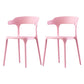 Scandinavian Home Stacking Arm Chair Matte Finish Plastic Dining Chair Pink 2 Piece Set Clearhalo 'Dining Chairs' 'Dining Tables & Seating' 'dining_chair' 'furn' 'furn_dining_chair' 'Furniture' 'Kitchen & Dining Furniture' 5241996
