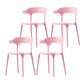 Scandinavian Home Stacking Arm Chair Matte Finish Plastic Dining Chair Pink 4 Piece Set Clearhalo 'Dining Chairs' 'Dining Tables & Seating' 'dining_chair' 'furn' 'furn_dining_chair' 'Furniture' 'Kitchen & Dining Furniture' 5241997