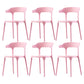 Scandinavian Home Stacking Arm Chair Matte Finish Plastic Dining Chair Pink 6 Piece Set Clearhalo 'Dining Chairs' 'Dining Tables & Seating' 'dining_chair' 'furn' 'furn_dining_chair' 'Furniture' 'Kitchen & Dining Furniture' 5241998