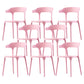 Scandinavian Home Stacking Arm Chair Matte Finish Plastic Dining Chair Pink 8 Piece Set Clearhalo 'Dining Chairs' 'Dining Tables & Seating' 'dining_chair' 'furn' 'furn_dining_chair' 'Furniture' 'Kitchen & Dining Furniture' 5241999