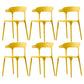 Scandinavian Home Stacking Arm Chair Matte Finish Plastic Dining Chair Yellow 6 Piece Set Clearhalo 'Dining Chairs' 'Dining Tables & Seating' 'dining_chair' 'furn' 'furn_dining_chair' 'Furniture' 'Kitchen & Dining Furniture' 5242002