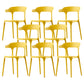 Scandinavian Home Stacking Arm Chair Matte Finish Plastic Dining Chair Yellow 8 Piece Set Clearhalo 'Dining Chairs' 'Dining Tables & Seating' 'dining_chair' 'furn' 'furn_dining_chair' 'Furniture' 'Kitchen & Dining Furniture' 5242003
