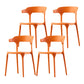 Scandinavian Home Stacking Arm Chair Matte Finish Plastic Dining Chair Orange 4 Piece Set Clearhalo 'Dining Chairs' 'Dining Tables & Seating' 'dining_chair' 'furn' 'furn_dining_chair' 'Furniture' 'Kitchen & Dining Furniture' 5242005