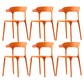 Scandinavian Home Stacking Arm Chair Matte Finish Plastic Dining Chair Orange 6 Piece Set Clearhalo 'Dining Chairs' 'Dining Tables & Seating' 'dining_chair' 'furn' 'furn_dining_chair' 'Furniture' 'Kitchen & Dining Furniture' 5242006