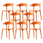 Scandinavian Home Stacking Arm Chair Matte Finish Plastic Dining Chair Orange 8 Piece Set Clearhalo 'Dining Chairs' 'Dining Tables & Seating' 'dining_chair' 'furn' 'furn_dining_chair' 'Furniture' 'Kitchen & Dining Furniture' 5242007