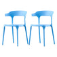 Scandinavian Home Stacking Arm Chair Matte Finish Plastic Dining Chair Sky Blue 2 Piece Set Clearhalo 'Dining Chairs' 'Dining Tables & Seating' 'dining_chair' 'furn' 'furn_dining_chair' 'Furniture' 'Kitchen & Dining Furniture' 5242008