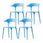 Scandinavian Home Stacking Arm Chair Matte Finish Plastic Dining Chair Sky Blue 4 Piece Set Clearhalo 'Dining Chairs' 'Dining Tables & Seating' 'dining_chair' 'furn' 'furn_dining_chair' 'Furniture' 'Kitchen & Dining Furniture' 5242009