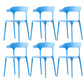 Scandinavian Home Stacking Arm Chair Matte Finish Plastic Dining Chair Sky Blue 6 Piece Set Clearhalo 'Dining Chairs' 'Dining Tables & Seating' 'dining_chair' 'furn' 'furn_dining_chair' 'Furniture' 'Kitchen & Dining Furniture' 5242010