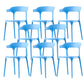 Scandinavian Home Stacking Arm Chair Matte Finish Plastic Dining Chair Sky Blue 8 Piece Set Clearhalo 'Dining Chairs' 'Dining Tables & Seating' 'dining_chair' 'furn' 'furn_dining_chair' 'Furniture' 'Kitchen & Dining Furniture' 5242011