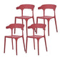 Scandinavian Home Stacking Arm Chair Matte Finish Plastic Dining Chair Burgundy 4 Piece Set Clearhalo 'Dining Chairs' 'Dining Tables & Seating' 'dining_chair' 'furn' 'furn_dining_chair' 'Furniture' 'Kitchen & Dining Furniture' 5242017