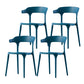 Scandinavian Home Stacking Arm Chair Matte Finish Plastic Dining Chair Peacock Blue 4 Piece Set Clearhalo 'Dining Chairs' 'Dining Tables & Seating' 'dining_chair' 'furn' 'furn_dining_chair' 'Furniture' 'Kitchen & Dining Furniture' 5242021