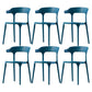 Scandinavian Home Stacking Arm Chair Matte Finish Plastic Dining Chair Peacock Blue 6 Piece Set Clearhalo 'Dining Chairs' 'Dining Tables & Seating' 'dining_chair' 'furn' 'furn_dining_chair' 'Furniture' 'Kitchen & Dining Furniture' 5242022