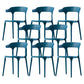 Scandinavian Home Stacking Arm Chair Matte Finish Plastic Dining Chair Peacock Blue 8 Piece Set Clearhalo 'Dining Chairs' 'Dining Tables & Seating' 'dining_chair' 'furn' 'furn_dining_chair' 'Furniture' 'Kitchen & Dining Furniture' 5242023
