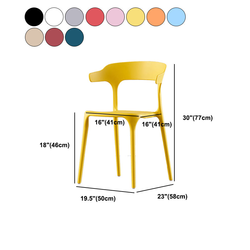 Scandinavian Home Stacking Arm Chair Matte Finish Plastic Dining Chair Clearhalo 'Dining Chairs' 'Dining Tables & Seating' 'dining_chair' 'furn' 'furn_dining_chair' 'Furniture' 'Kitchen & Dining Furniture' 5242024