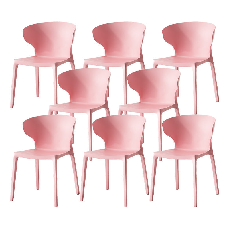 Scandinavian Home Wingback Side Chair Matte Finish Plastic Dining Chair