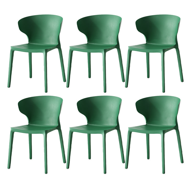 Scandinavian Home Wingback Side Chair Matte Finish Plastic Dining Chair