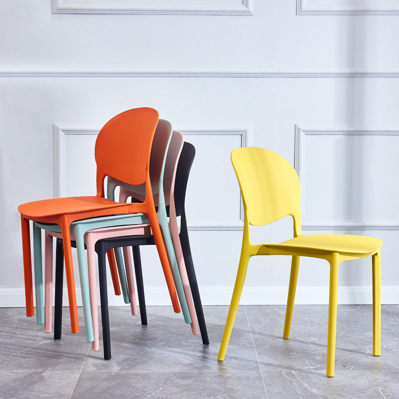 Scandinavian Restaurant Stacking Side Chair Matte Finish Plastic Dining Chair Clearhalo 'Dining Chairs' 'Dining Tables & Seating' 'dining_chair' 'furn' 'furn_dining_chair' 'Furniture' 'Kitchen & Dining Furniture' 5242151
