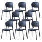 Scandinavian Restaurant Stacking Side Chair Matte Finish Plastic Dining Chair Black 8 Piece Set Clearhalo 'Dining Chairs' 'Dining Tables & Seating' 'dining_chair' 'furn' 'furn_dining_chair' 'Furniture' 'Kitchen & Dining Furniture' 5242156
